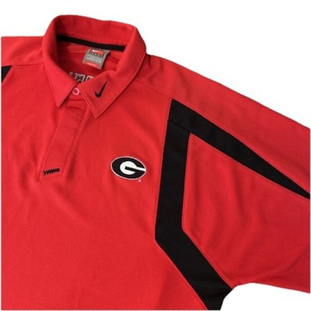 Nike Dri-Fit UGA Georgia Bulldogs Golf Polo Men's Sz Large Red Performance